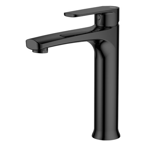 argent pace wall tall basin mixer blk
